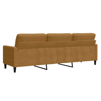 Divano a 3 Posti Marrone 210 cm in Velluto | homemem39