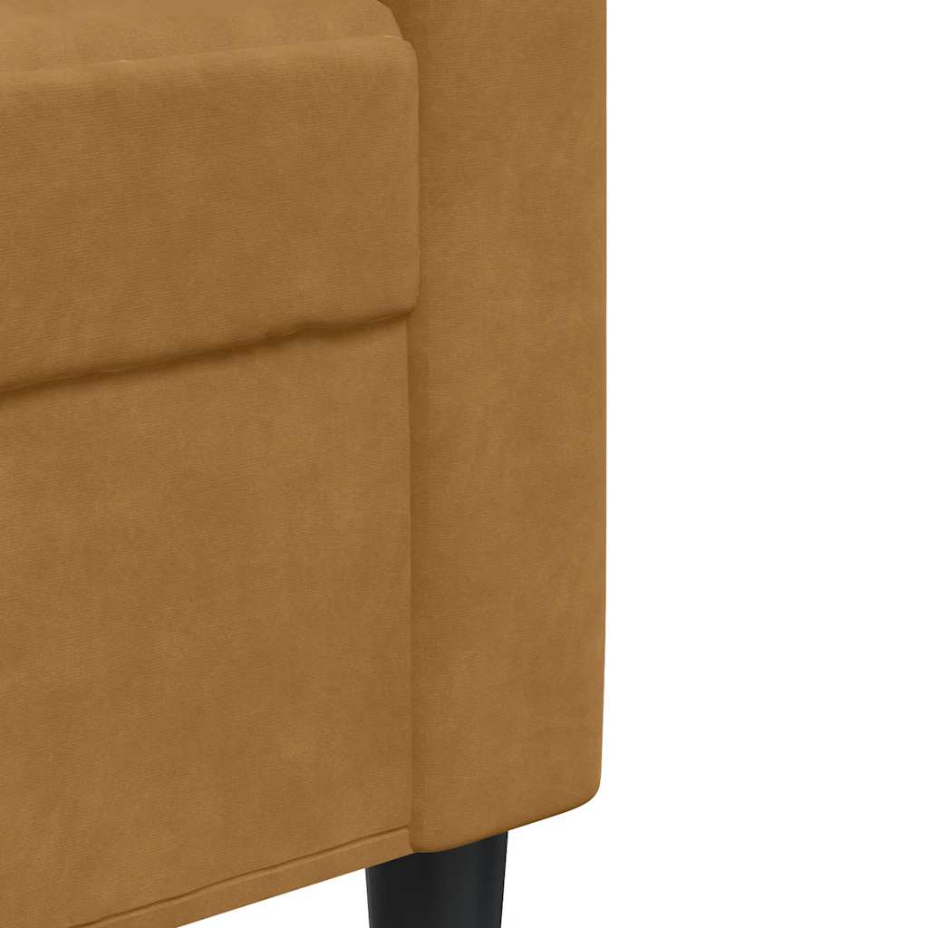 Divano a 3 Posti Marrone 210 cm in Velluto | homemem39