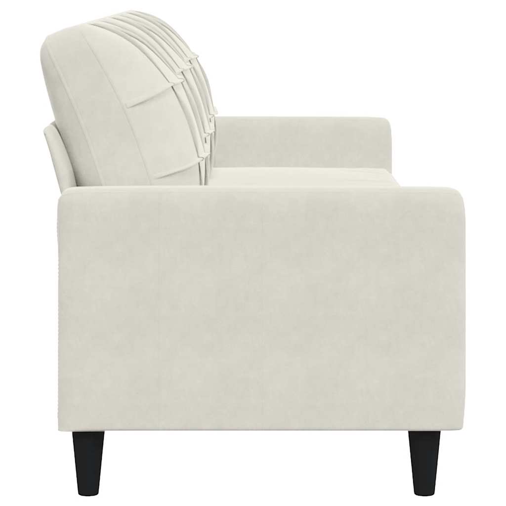 Divano a 3 Posti Crema 210 cm in Velluto