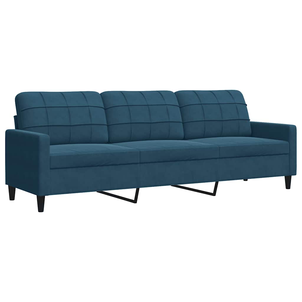 Divano a 3 Posti Blu 210 cm in Velluto | homemem39