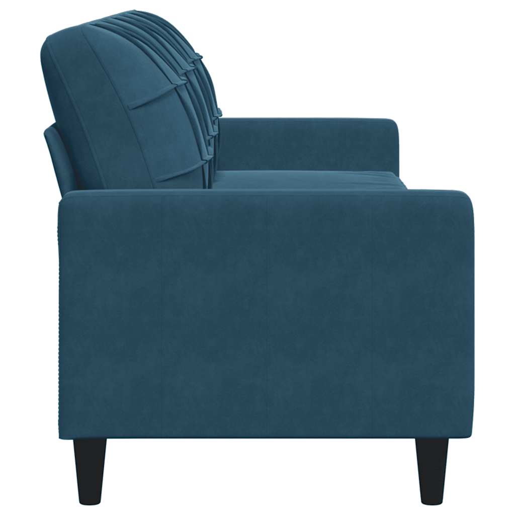 Divano a 3 Posti Blu 210 cm in Velluto | homemem39