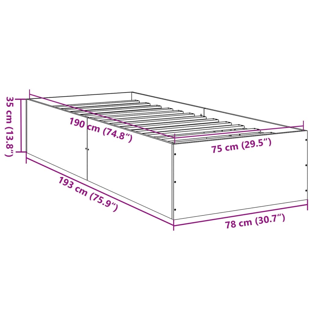 Giroletto Nero 75x190 cm in Legno Multistrato | homemem39
