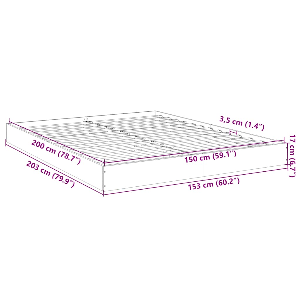 Giroletto Bianco 150x200 cm in Legno Multistrato | homemem39