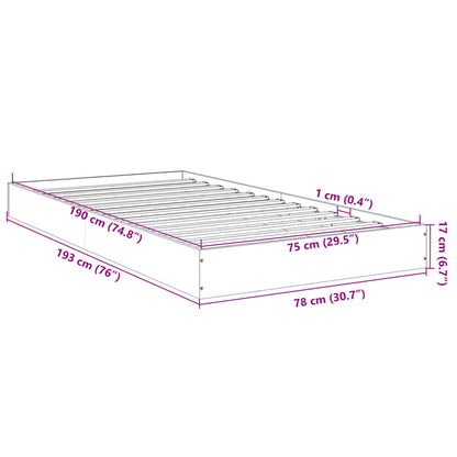 Giroletto senza Materasso Rovere Fumo 75x190 cm in Truciolato
