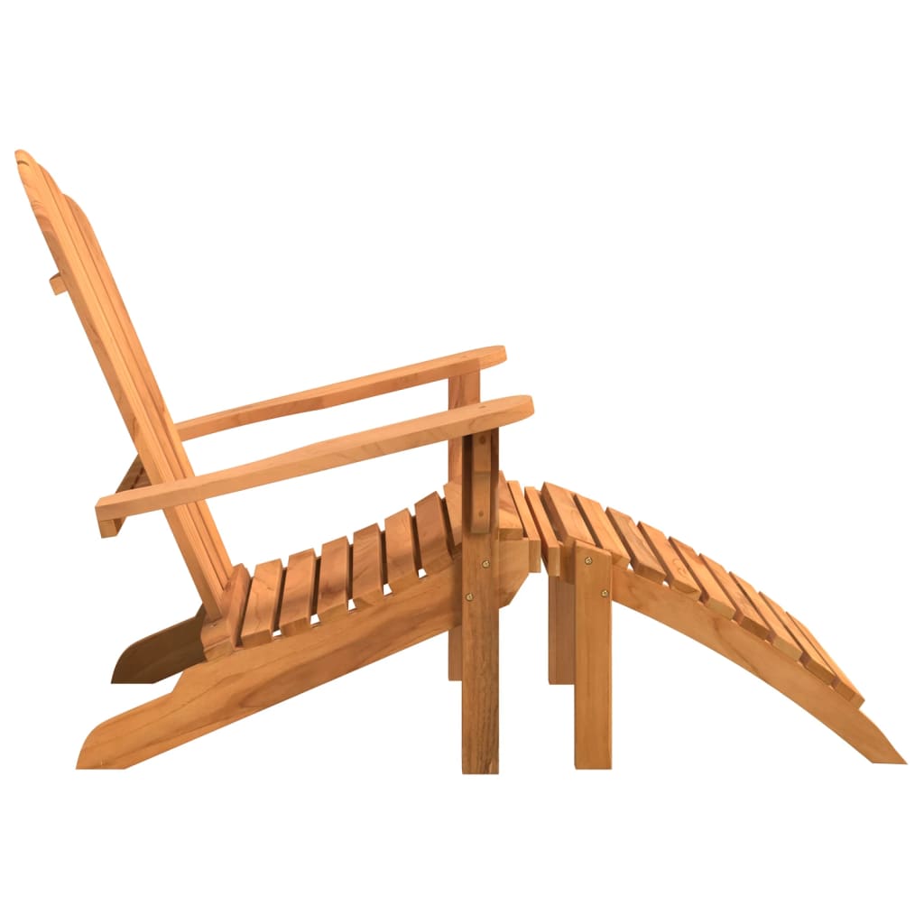 Sedia Giardino Adirondack con Poggiapiedi Legno Massello Teak