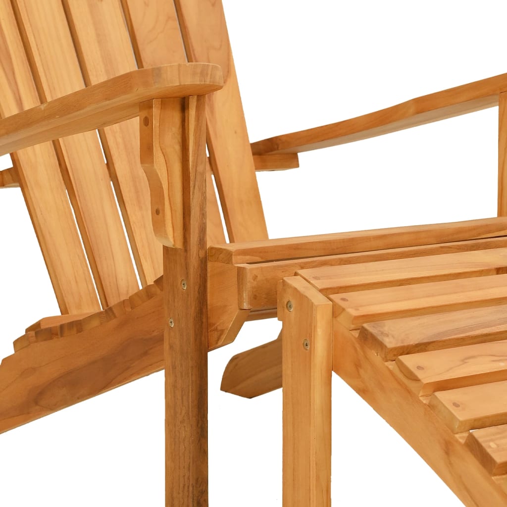 Sedia Giardino Adirondack con Poggiapiedi Legno Massello Teak