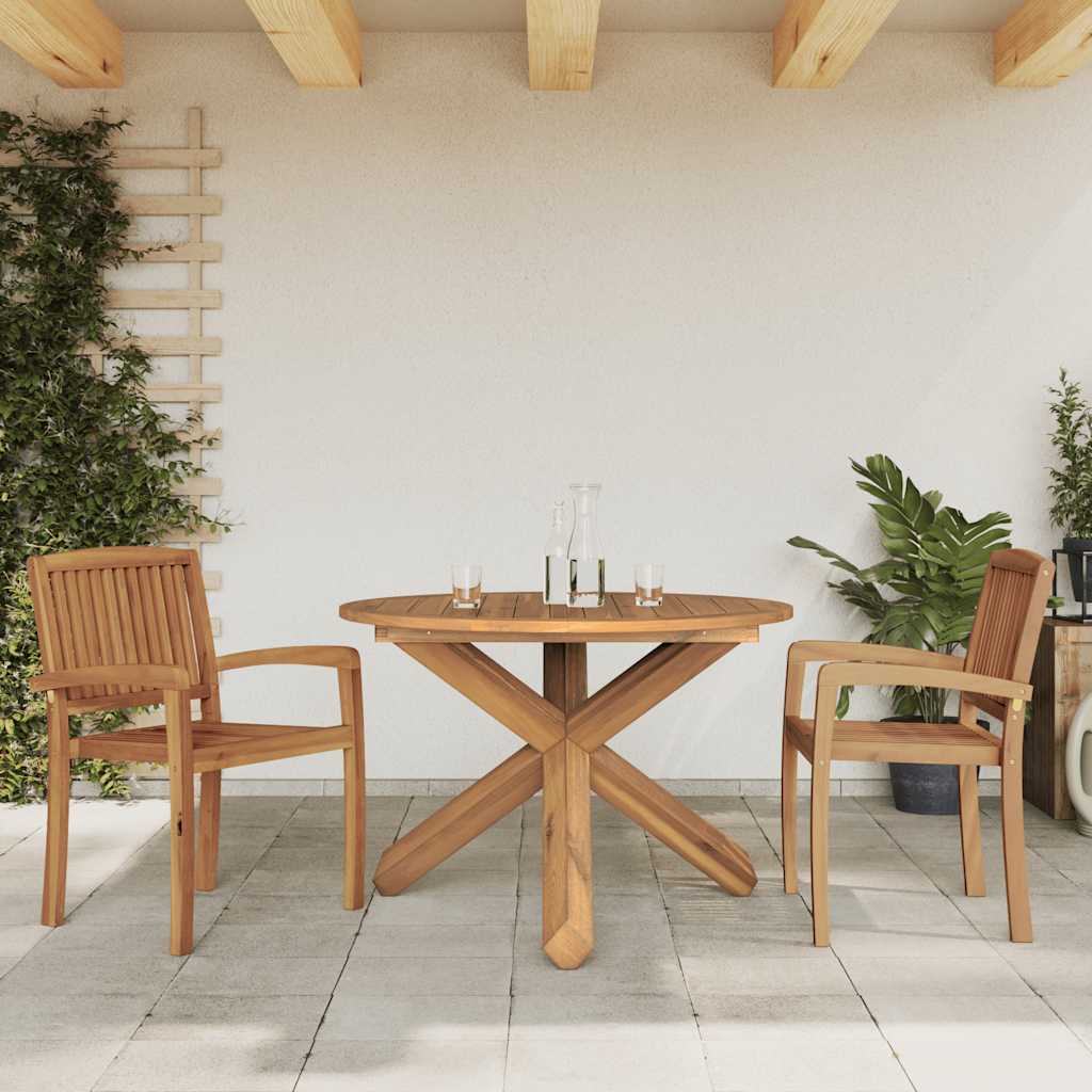Tavolo da Giardino Ø109x74 cm in Legno Massello di Teak