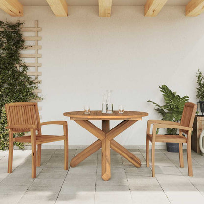 Tavolo da Giardino Ø109x74 cm in Legno Massello di Teak