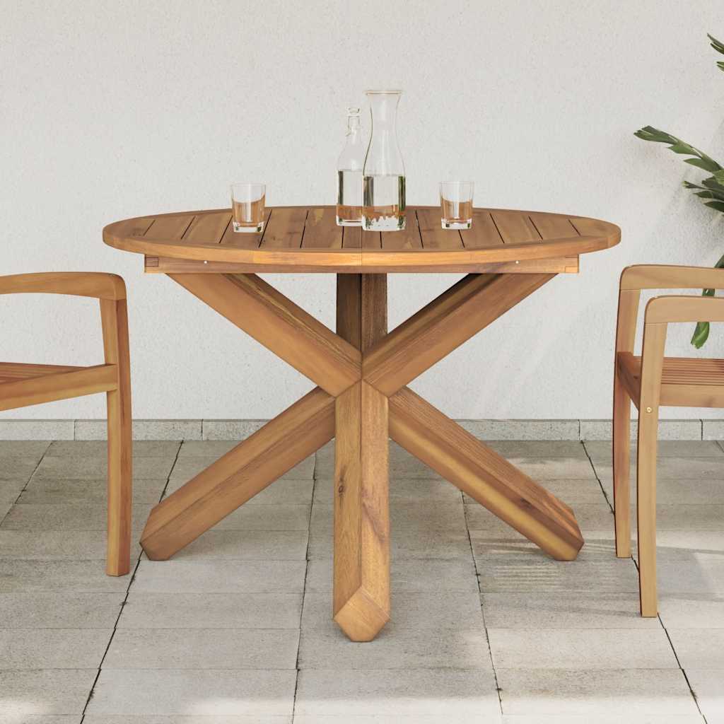 Tavolo da Giardino Ø109x74 cm in Legno Massello di Teak