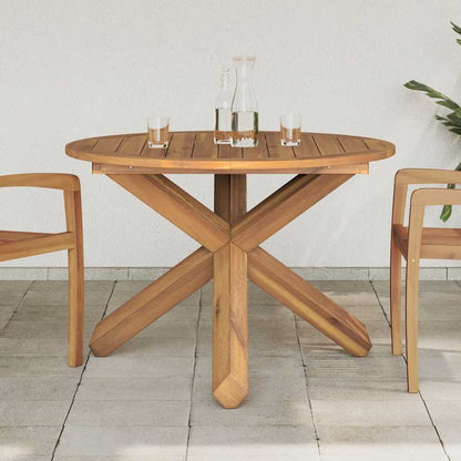 Tavolo da Giardino Ø109x74 cm in Legno Massello di Teak