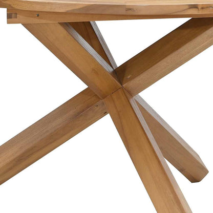 Tavolo da Giardino Ø109x74 cm in Legno Massello di Teak | homemem39