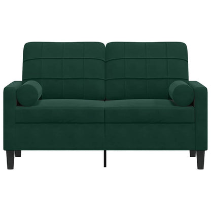 Divano a 2 Posti con Cuscini Verde Scuro 120 cm in Velluto | homemem39