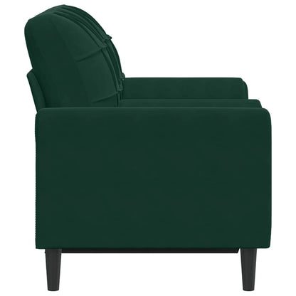 Divano a 2 Posti con Cuscini Verde Scuro 120 cm in Velluto