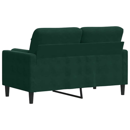 Divano a 2 Posti con Cuscini Verde Scuro 120 cm in Velluto | homemem39