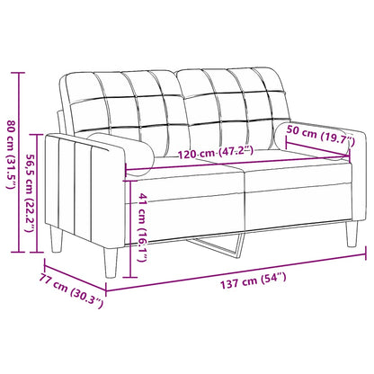 Divano a 2 Posti con Cuscini Blu 120 cm in Velluto | homemem39