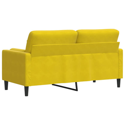 Divano a 2 Posti con Cuscini Giallo 140 cm in Velluto - homemem39