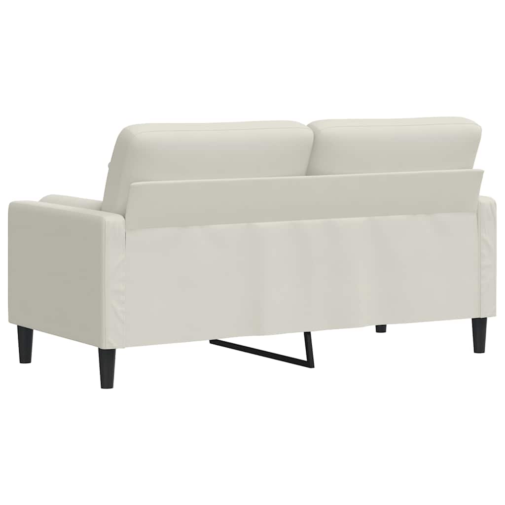Divano a 2 Posti con Cuscini Crema 140 cm in Velluto | homemem39