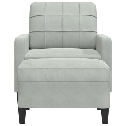 Poltrona con Poggiapiedi Grigio Chiaro 60 cm in Velluto | homemem39