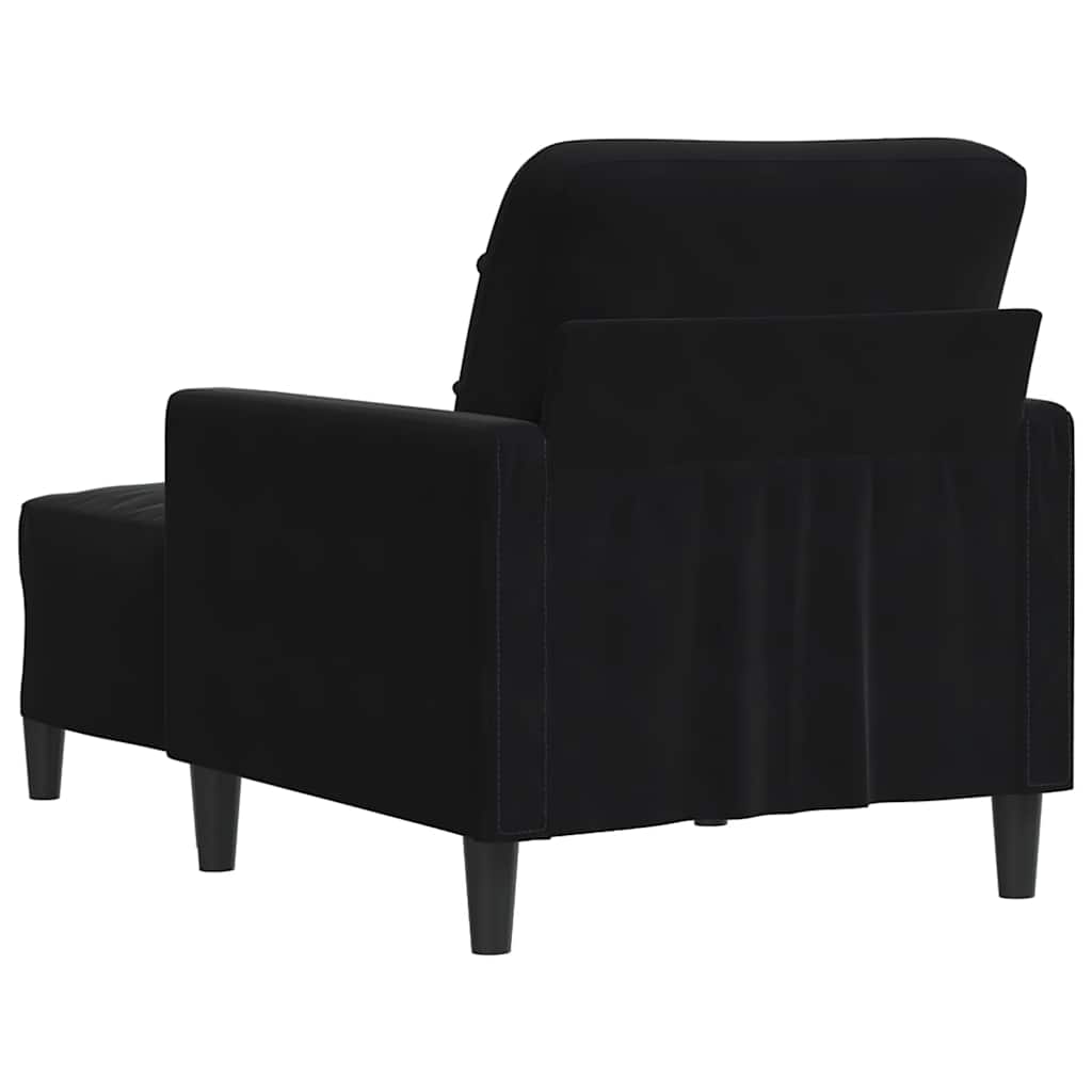 Poltrona con Poggiapiedi Nero 60 cm in Velluto | homemem39