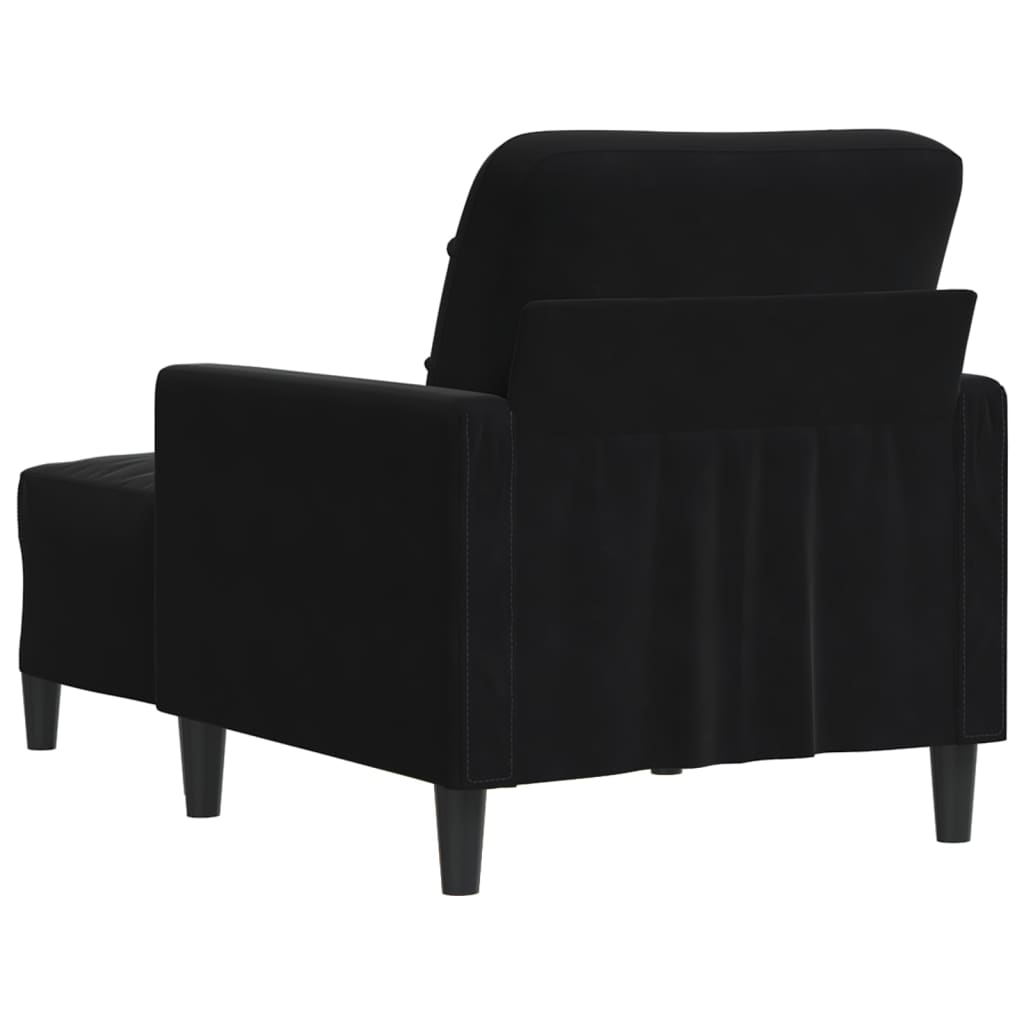 Poltrona con Poggiapiedi Nero 60 cm in Velluto - homemem39