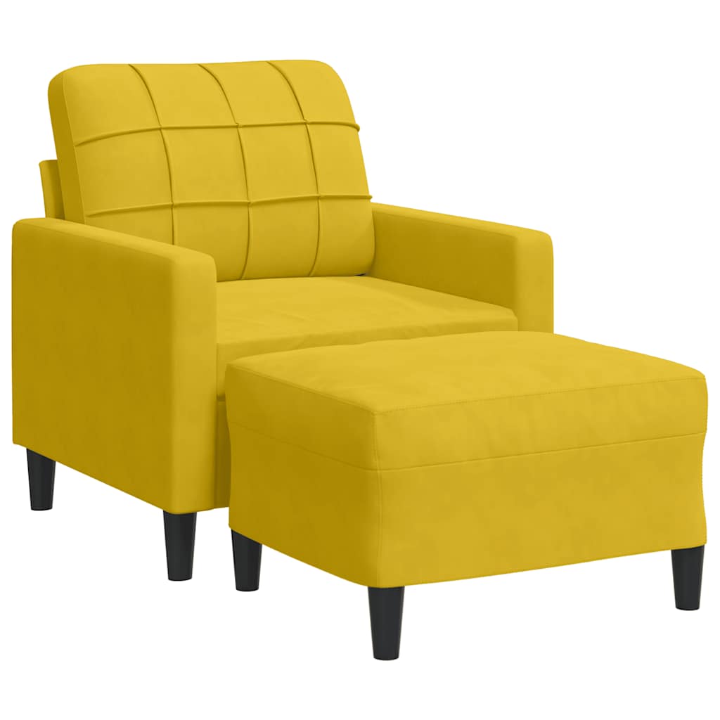 Poltrona con Poggiapiedi Giallo 60 cm in Velluto | homemem39