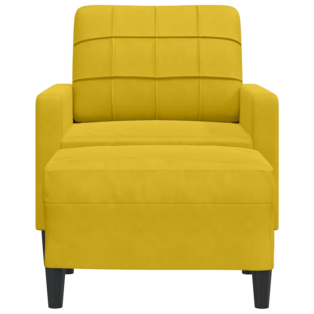 Poltrona con Poggiapiedi Giallo 60 cm in Velluto | homemem39