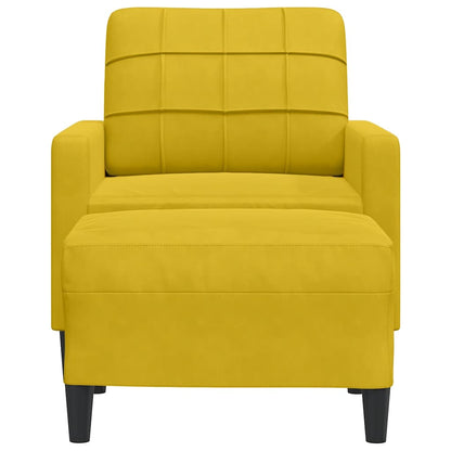 Poltrona con Poggiapiedi Giallo 60 cm in Velluto