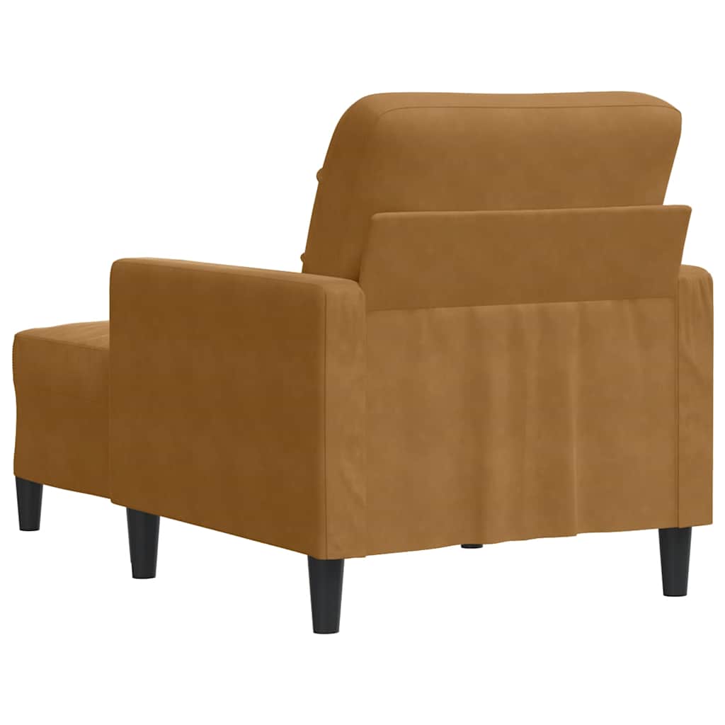 Poltrona con Poggiapiedi Marrone 60 cm in Velluto | homemem39