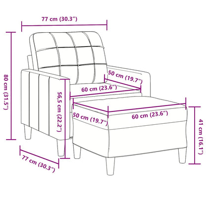 Poltrona con Poggiapiedi Marrone 60 cm in Velluto | homemem39