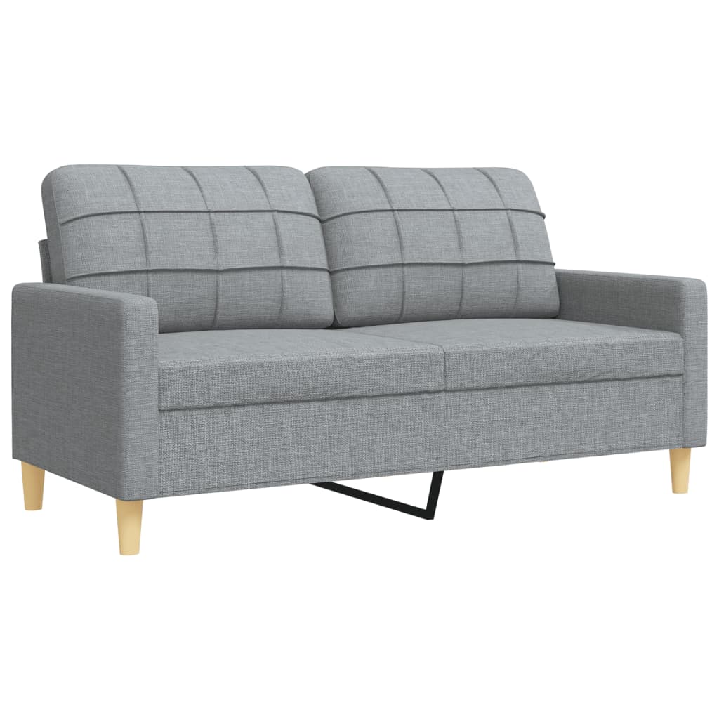 Set di Divani 4 pz con Poggiapiedi Grigio Chiaro in Tessuto | homemem39