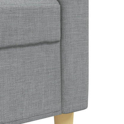 Set di Divani 4 pz con Poggiapiedi Grigio Chiaro in Tessuto | homemem39