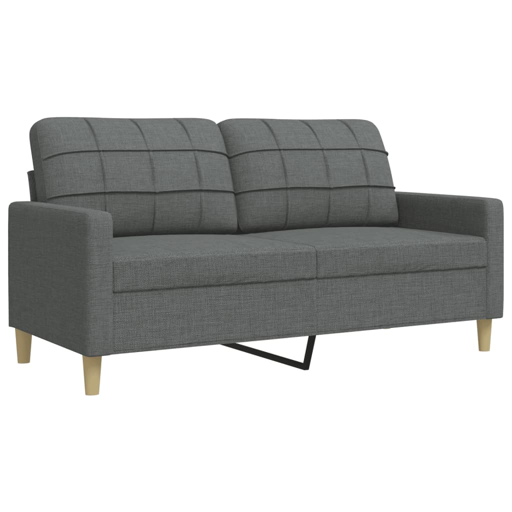 Set di Divani 4 pz con Poggiapiedi Grigio Scuro in Tessuto | homemem39