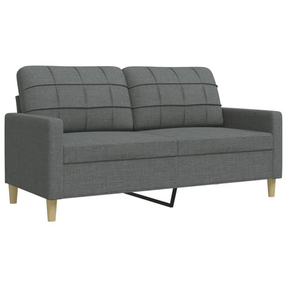 Set di Divani 4 pz con Poggiapiedi Grigio Scuro in Tessuto | homemem39