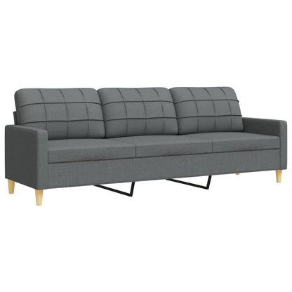 Set di Divani 4 pz con Poggiapiedi Grigio Scuro in Tessuto | homemem39