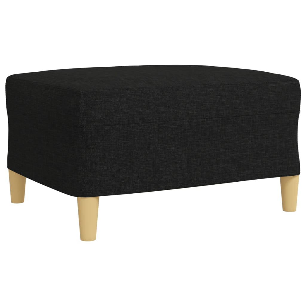 Set di Divani 4 pz con Poggiapiedi Nero in Tessuto | homemem39