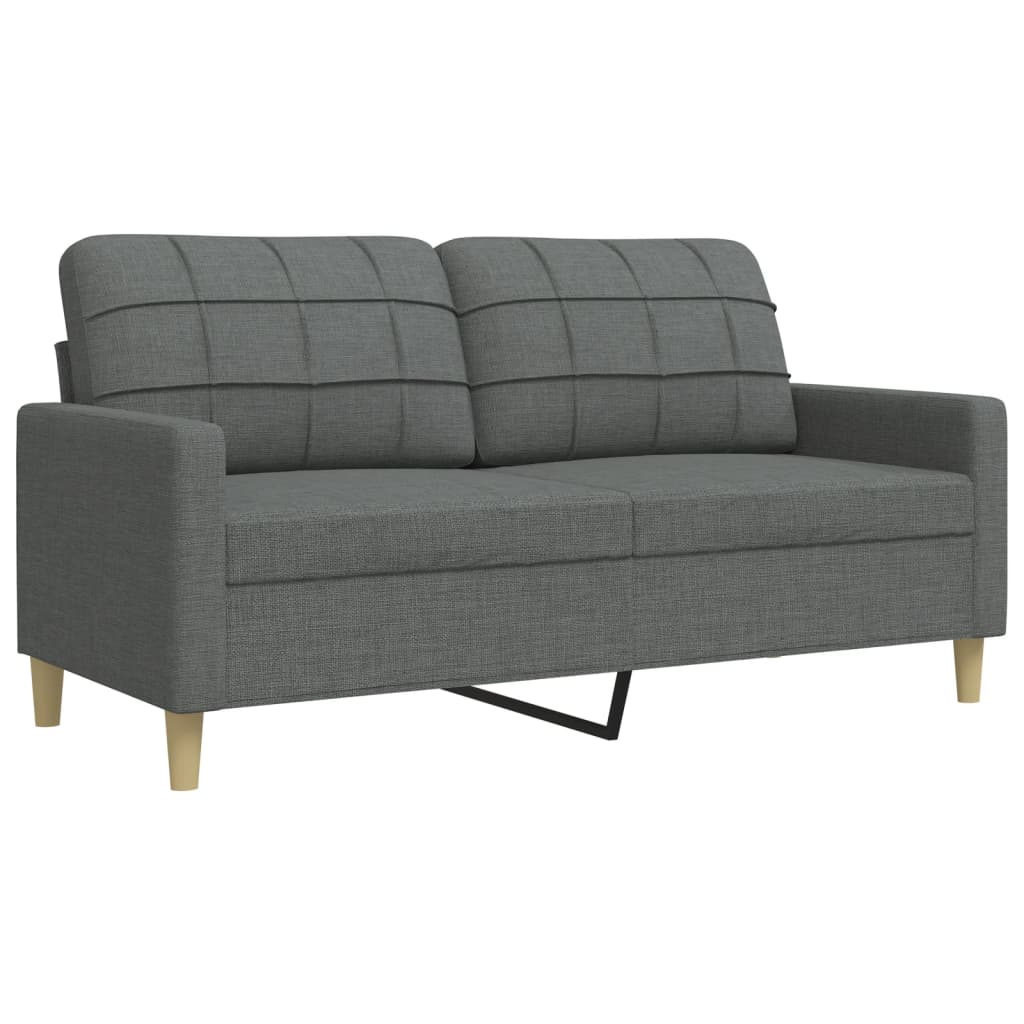 Set Divani 4 pz con Poggiapiedi e Cuscini Grigio Scuro Tessuto | homemem39