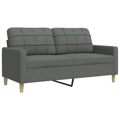 Set Divani 4 pz con Poggiapiedi e Cuscini Grigio Scuro Tessuto | homemem39