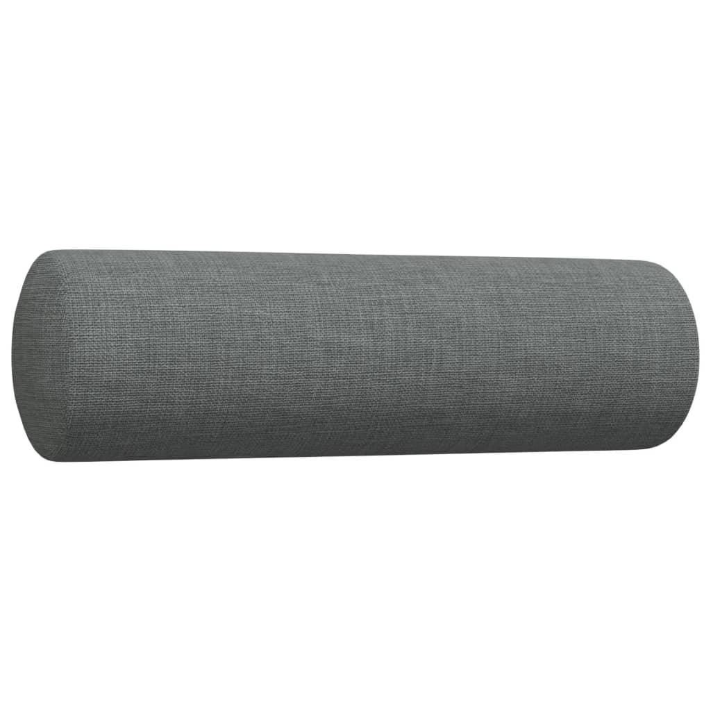 Set Divani 4 pz con Poggiapiedi e Cuscini Grigio Scuro Tessuto | homemem39