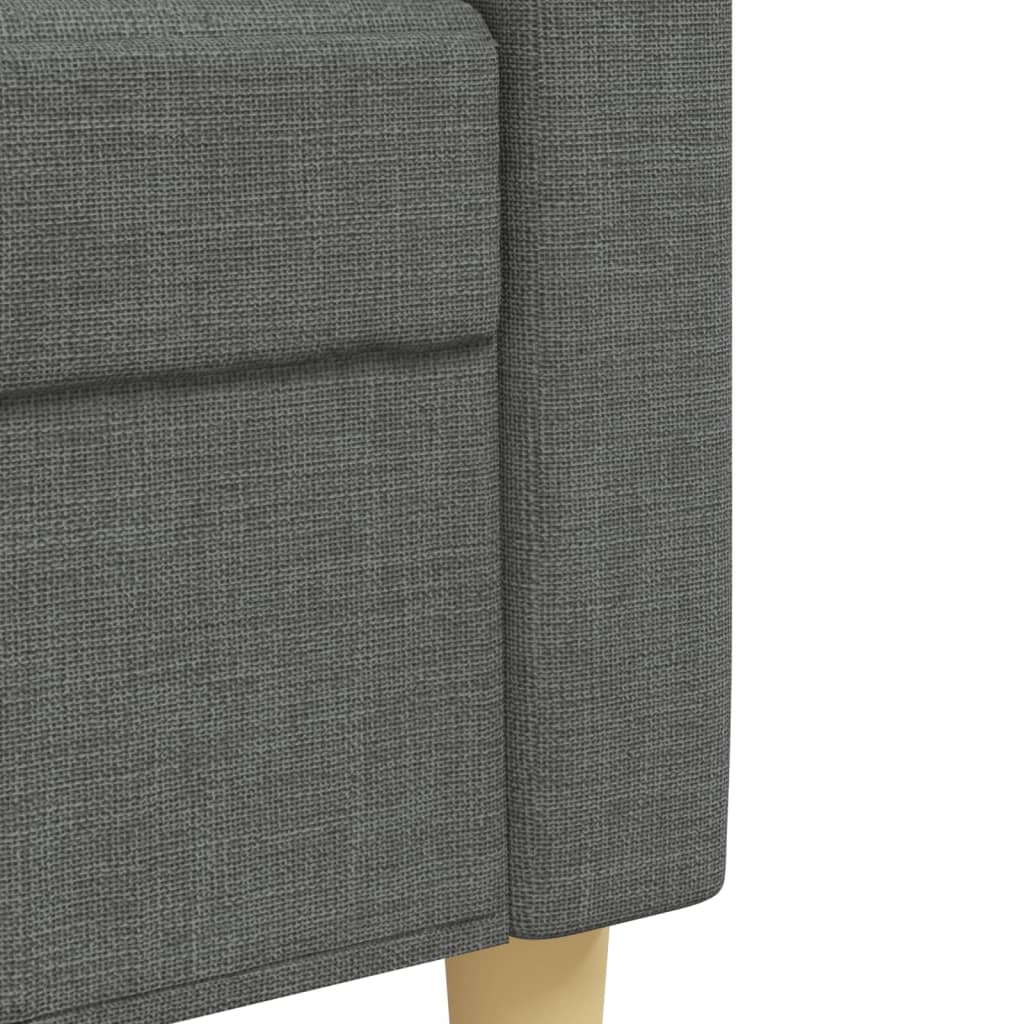 Set Divani 4 pz con Poggiapiedi e Cuscini Grigio Scuro Tessuto | homemem39