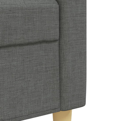 Set Divani 4 pz con Poggiapiedi e Cuscini Grigio Scuro Tessuto | homemem39