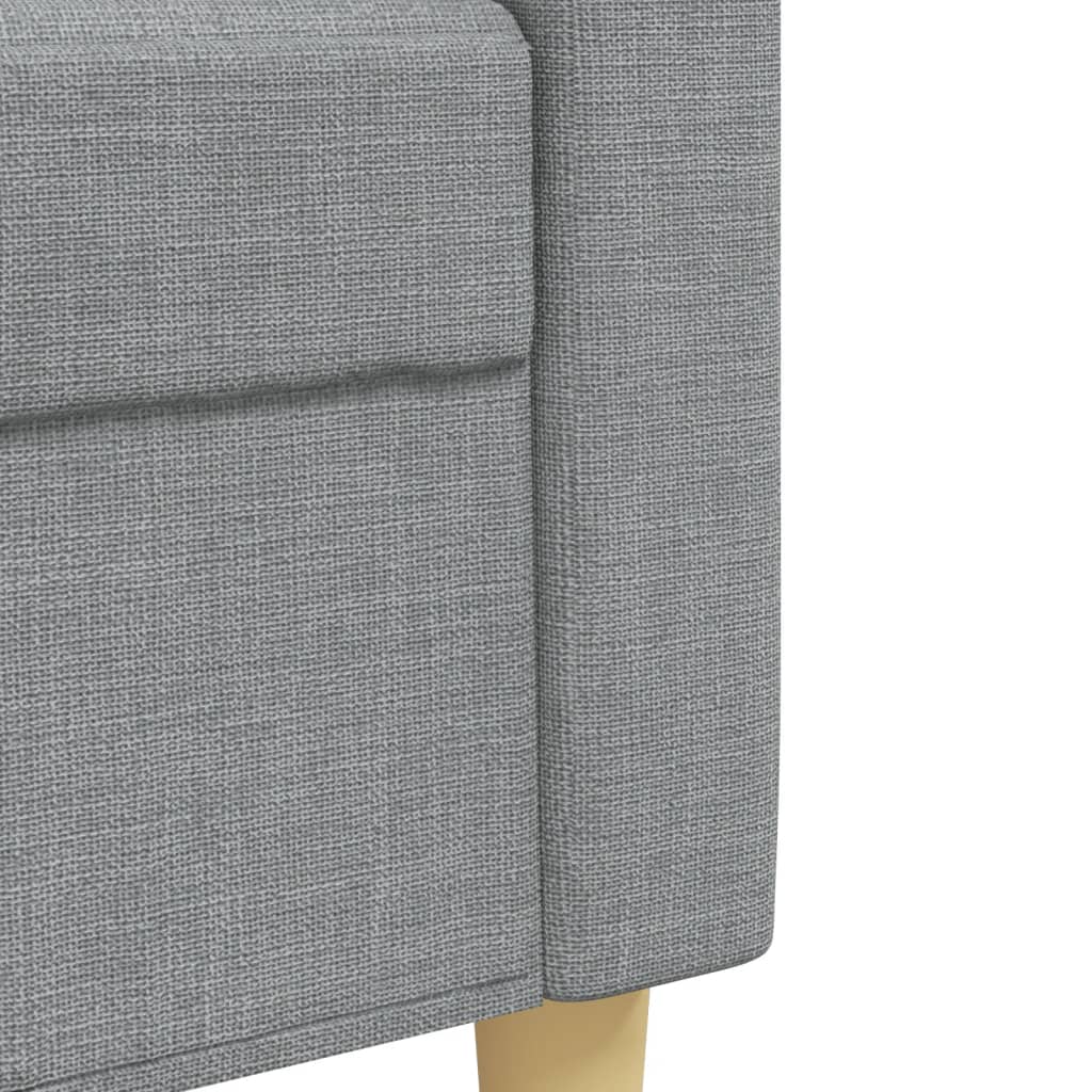 Set di Divani 3 pz con Poggiapiedi Grigio Chiaro in Tessuto | homemem39