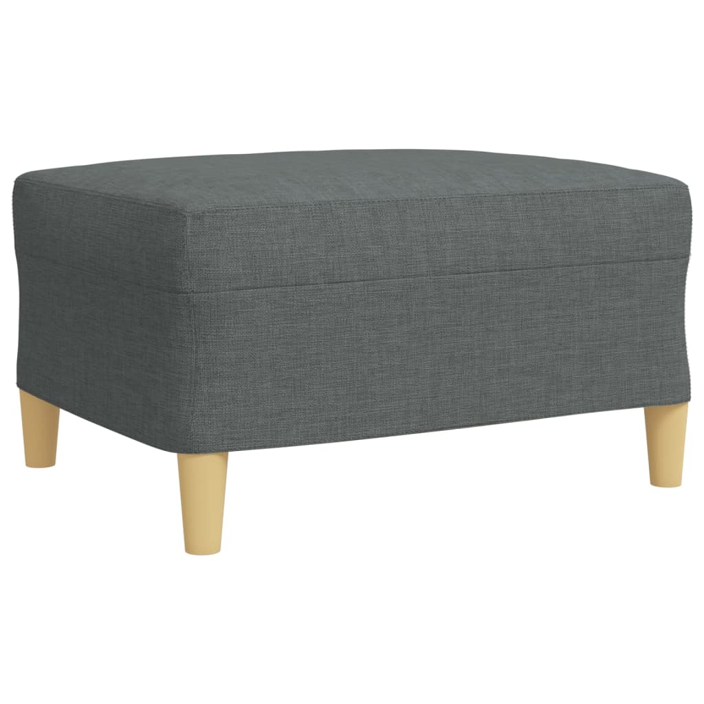 Set di Divani 3 pz con Poggiapiedi Grigio Scuro in Tessuto | homemem39