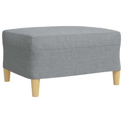 Set Divani 3 pz con Poggiapiedi e Cuscini Grigio Chiaro Tessuto | homemem39
