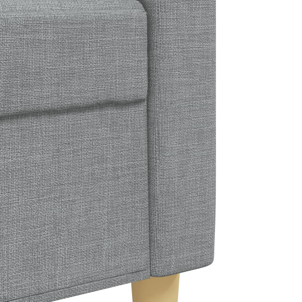 Set Divani 3 pz con Poggiapiedi e Cuscini Grigio Chiaro Tessuto | homemem39