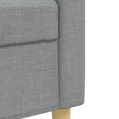 Set Divani 3 pz con Poggiapiedi e Cuscini Grigio Chiaro Tessuto | homemem39