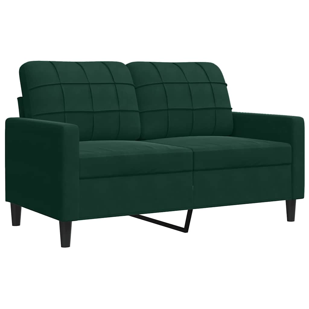 Set di Divani 3 pz con Cuscini Verde scuro in Velluto | homemem39