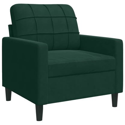 Set di Divani 3 pz con Cuscini Verde scuro in Velluto