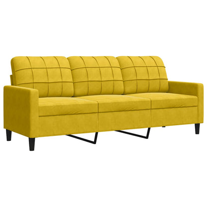 Set di Divani 3 pz con Cuscini giallo in Velluto