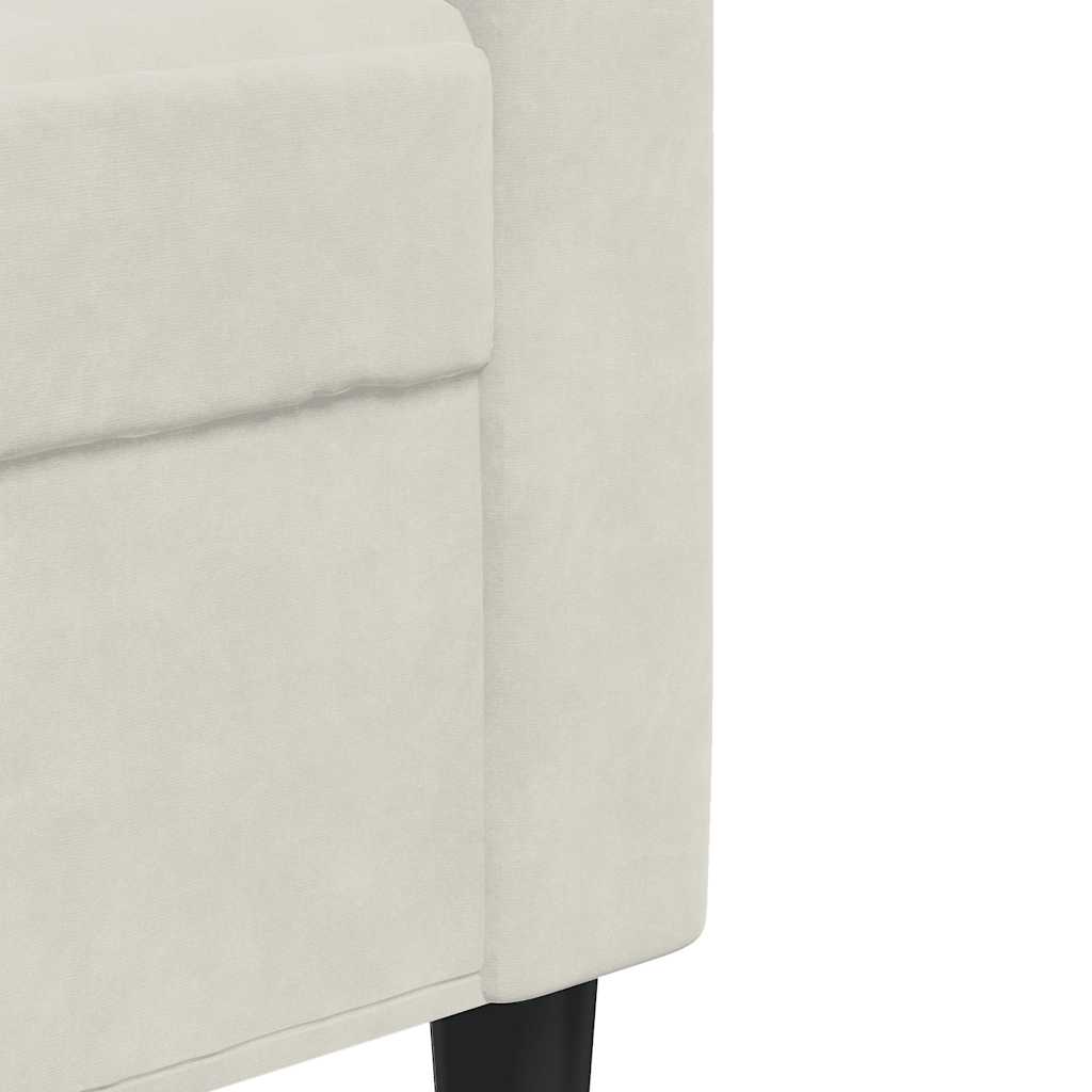 Set di Divani 3 pz con Cuscini Crema in Velluto