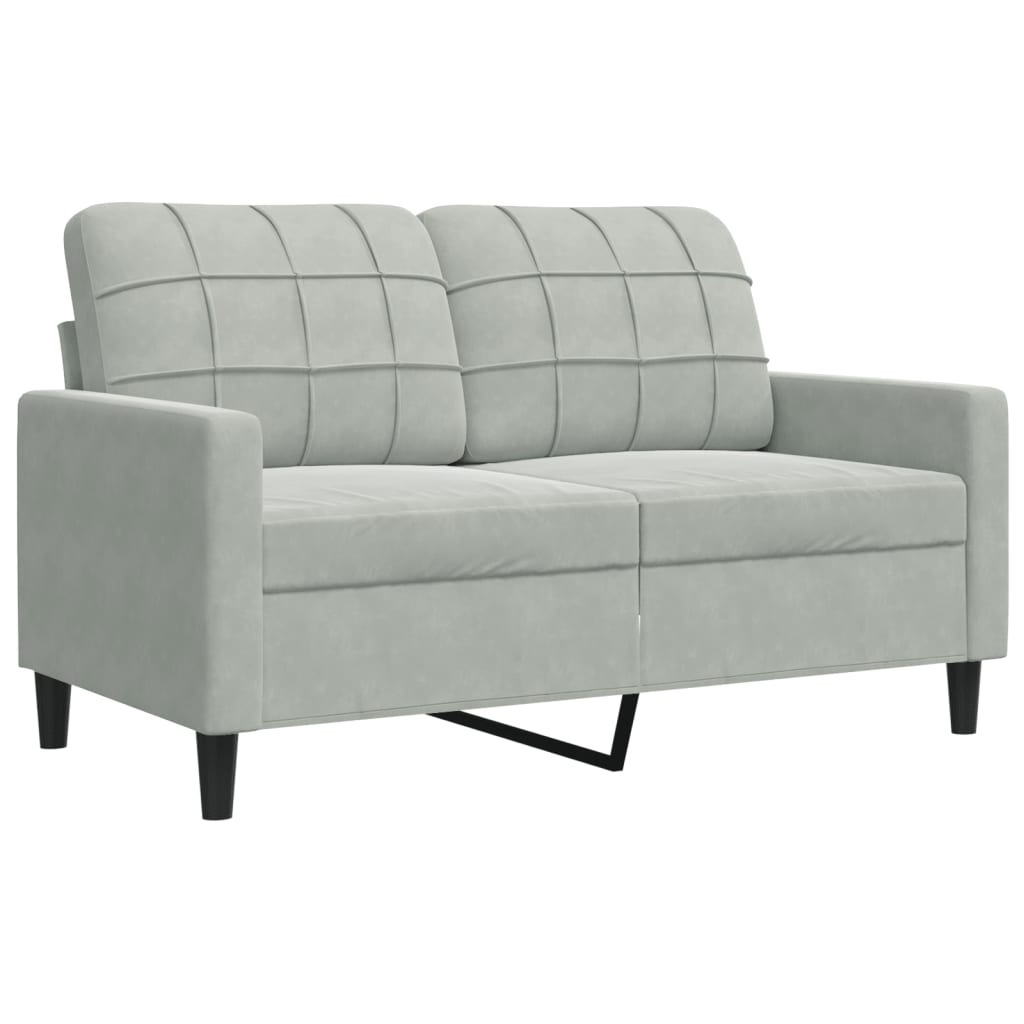 Set di Divani 4 pz con Cuscini Grigio Chiaro in Velluto | homemem39